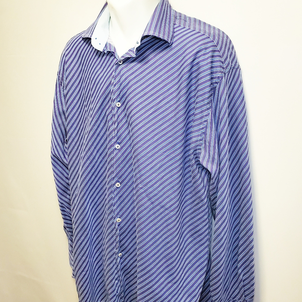 Tommy Hilfiger Mens Purple & Blue Diagonal Striped